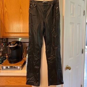 Zara straight leg leather pants
